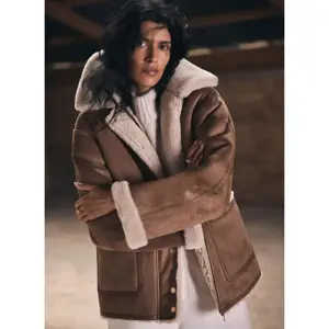 Mint Velvet Tan Reversible Aviator Jacket